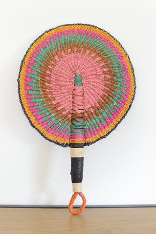 Handwoven Bolga Fan | Bolga Round Fan | Tunteya