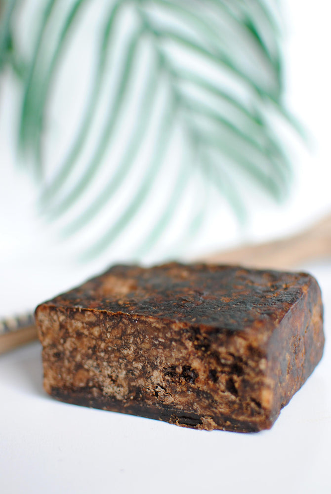 a bar of african black soap 