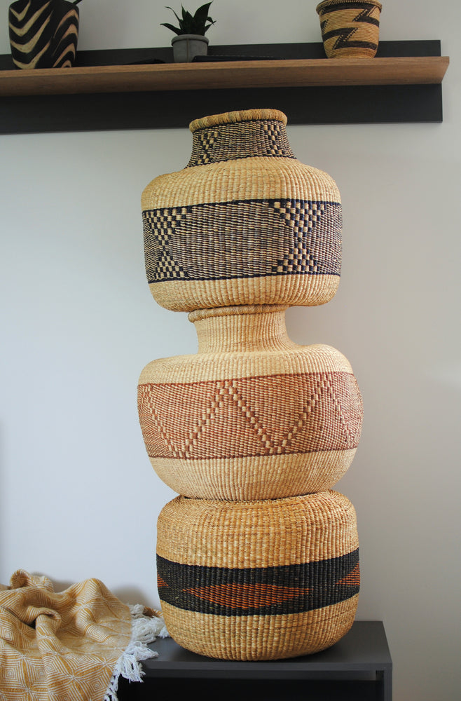 
                  
                    a set of bolga decorative home decor baskets
                  
                