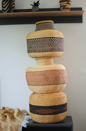 
                  
                    a set of bolga decorative home decor baskets
                  
                
